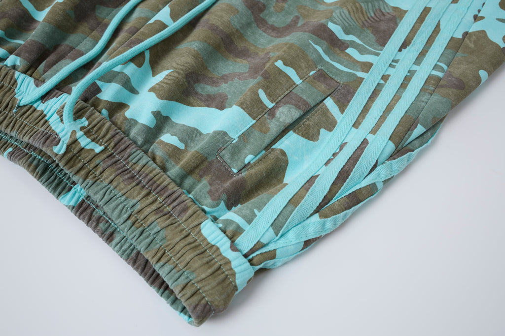 Aqua Recon Women’s Camo Track Pants – Baggy Barrel-Leg Streetwear Pants with Triple Side Stripes