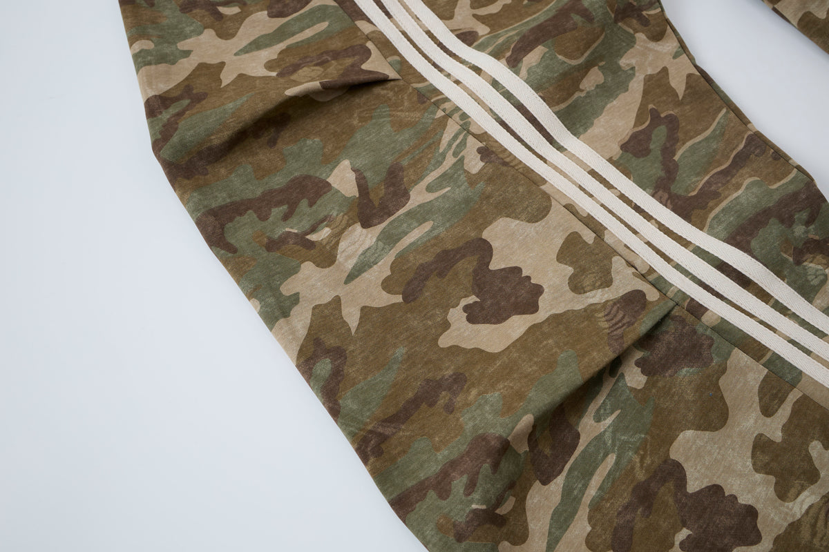 Aqua Recon Women’s Camo Track Pants – Baggy Barrel-Leg Streetwear Pants with Triple Side Stripes