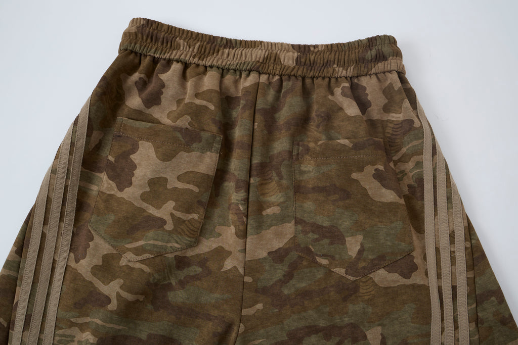 Aqua Recon Women’s Camo Track Pants – Baggy Barrel-Leg Streetwear Pants with Triple Side Stripes