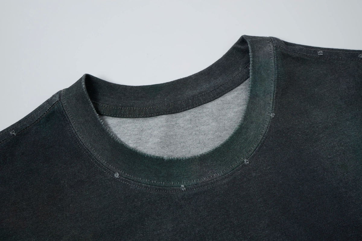 SOPNRANE Utility Cord Oversized Tee – Washed Minimal Streetwear T-Shirt