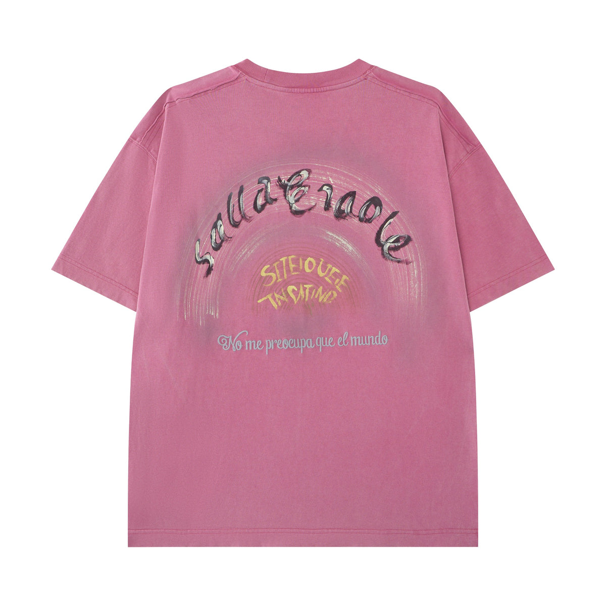Sullaerole Arc Graphic Oversized T-Shirt – Vintage Washed Streetwear Tee