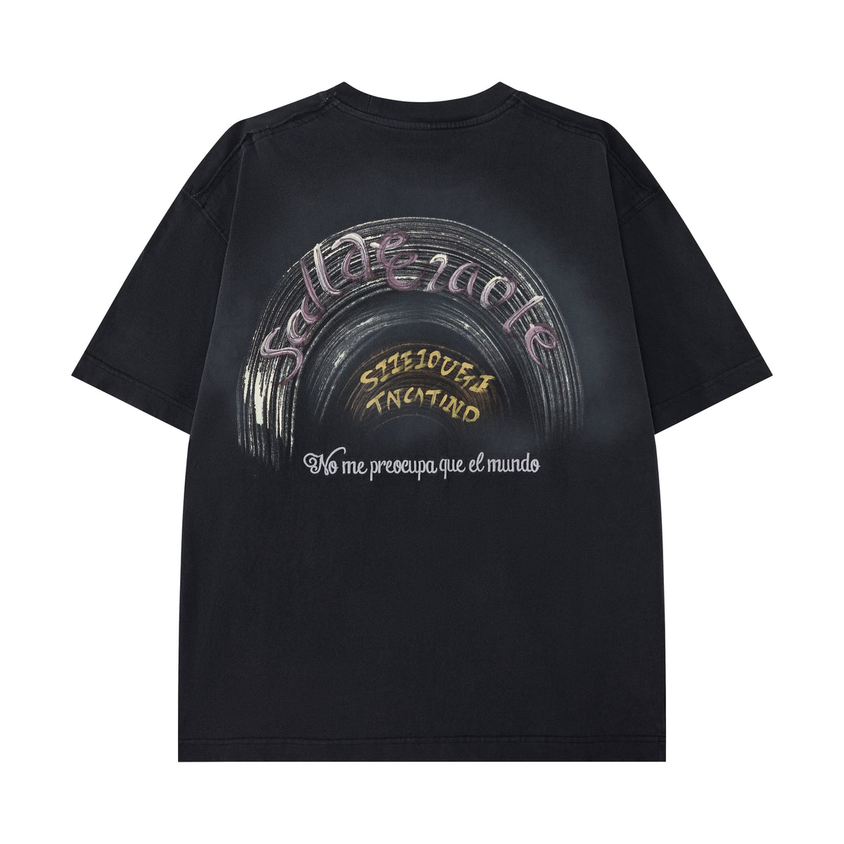 Sullaerole Arc Graphic Oversized T-Shirt – Vintage Washed Streetwear Tee