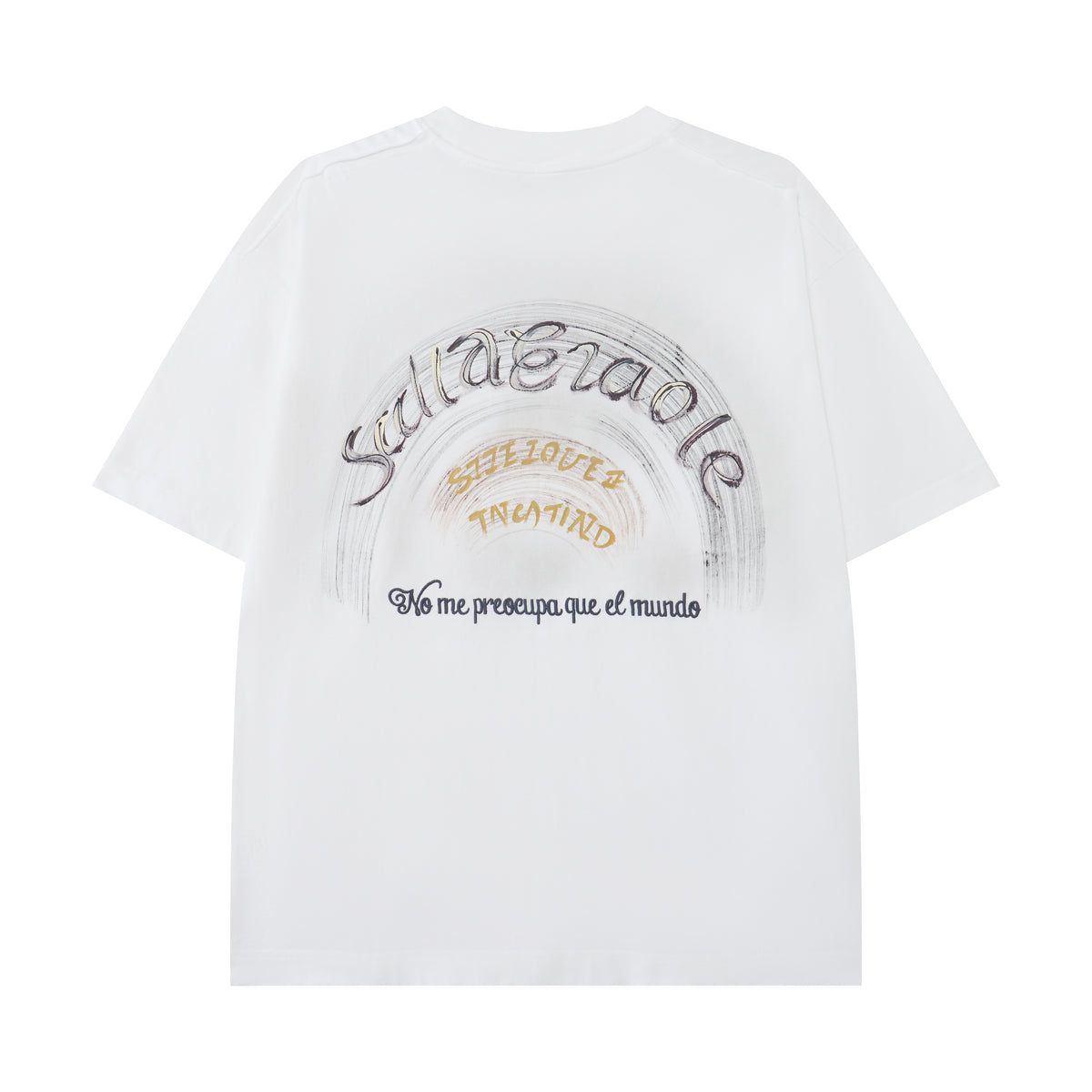 Sullaerole Arc Graphic Oversized T-Shirt – Vintage Washed Streetwear Tee