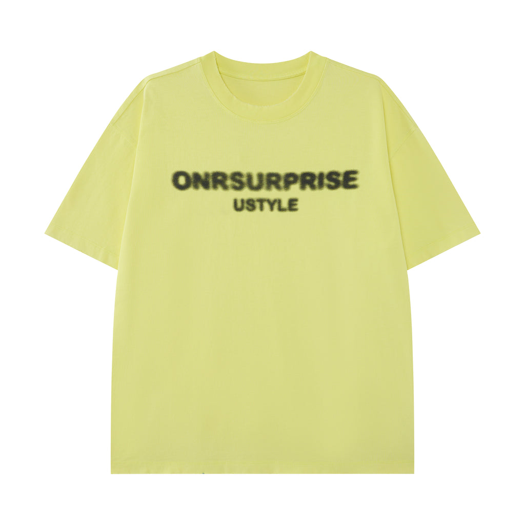 ONRSURPRISE Blur Logo Tee – Neon Street Graphic Oversized T-Shirt