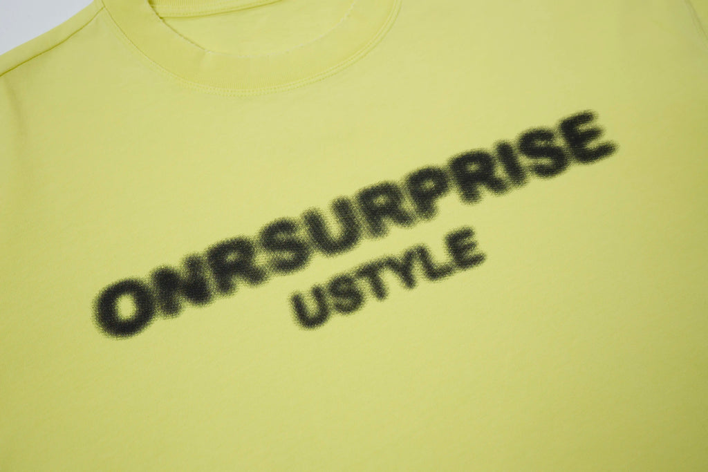 ONRSURPRISE Blur Logo Tee – Neon Street Graphic Oversized T-Shirt