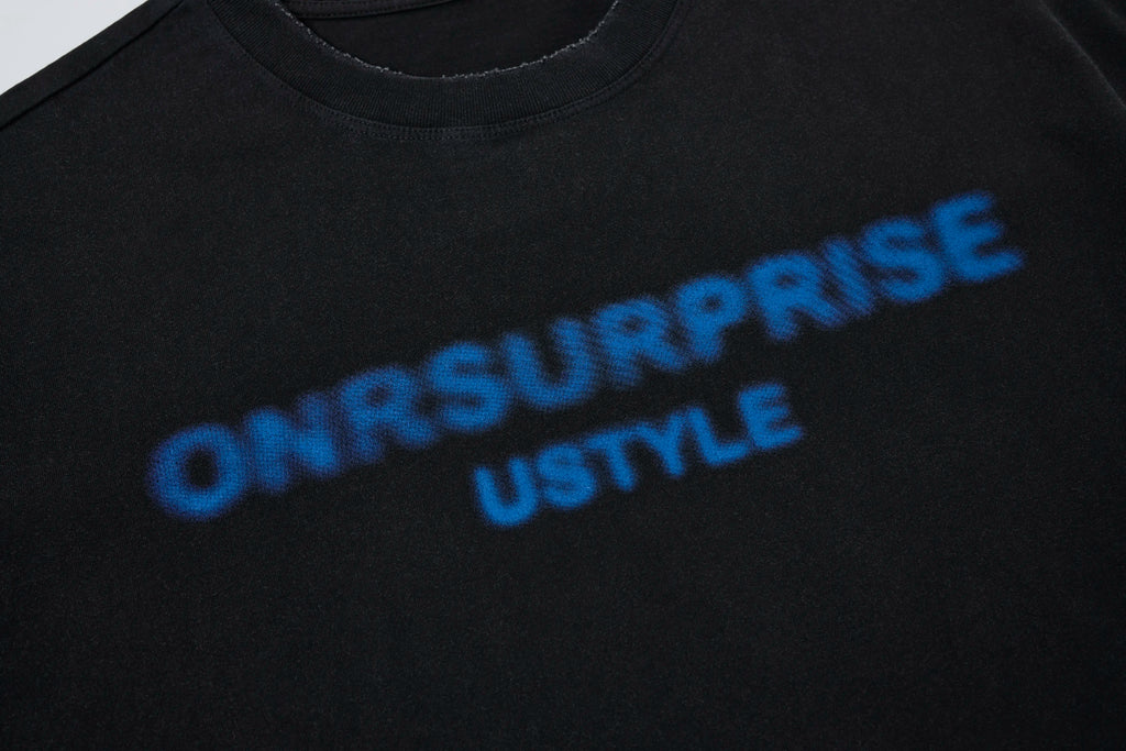 ONRSURPRISE Blur Logo Tee – Neon Street Graphic Oversized T-Shirt