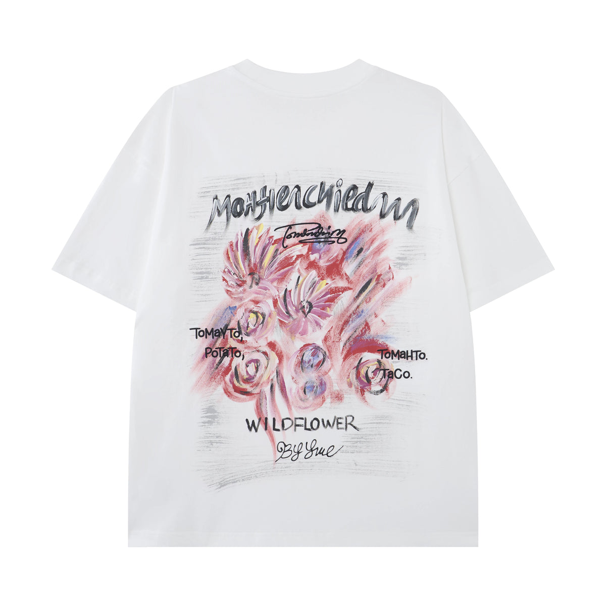 Wildflower Graphic Tee – Abstract Floral Streetwear T-Shirt