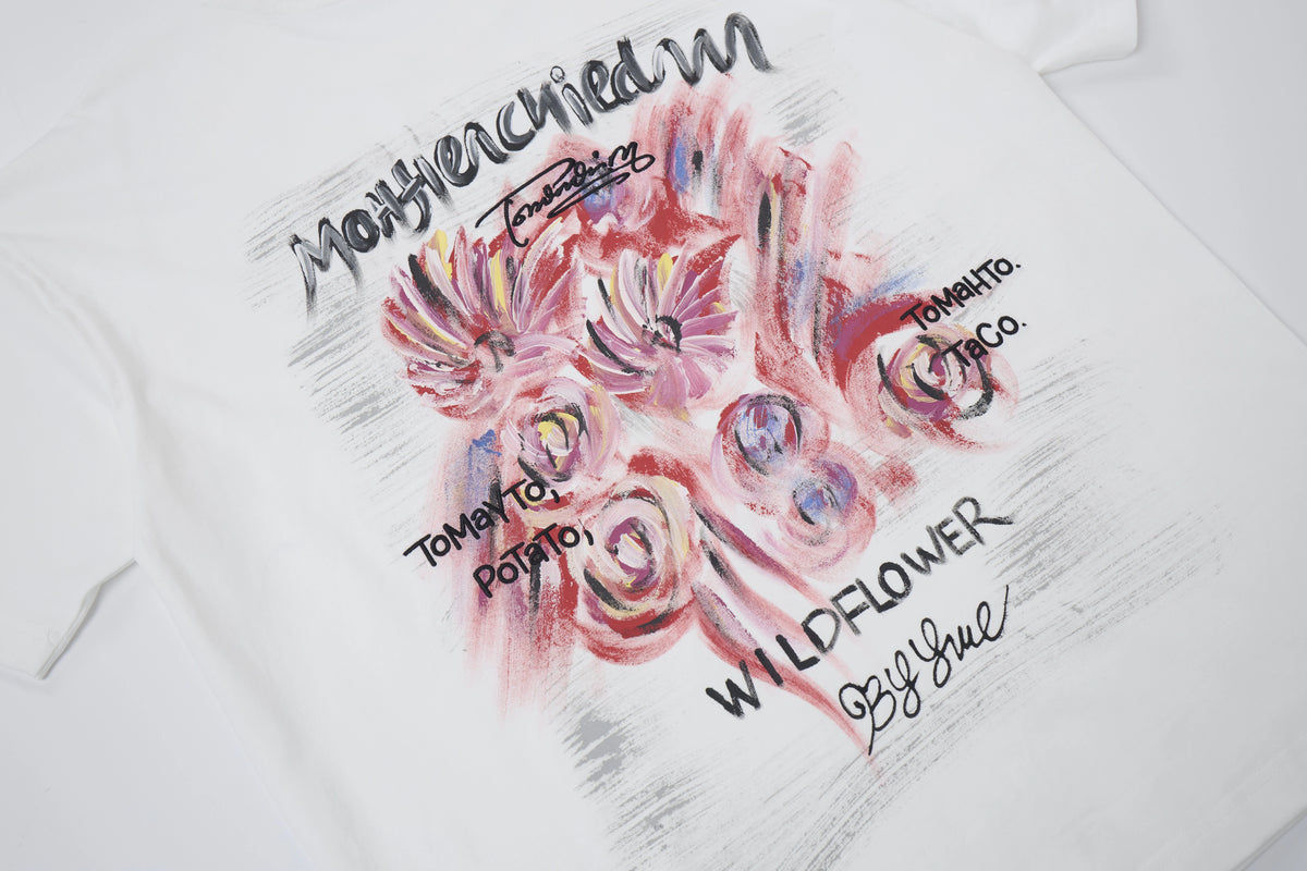 Wildflower Graphic Tee – Abstract Floral Streetwear T-Shirt