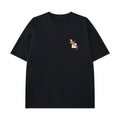 Women’s Minimalist White T-Shirt with Colorful Mini Graphic, Crew Neck Short Sleeve Casual Tee, Relaxed Fit Streetwear Top for Summer Everyday Outfits