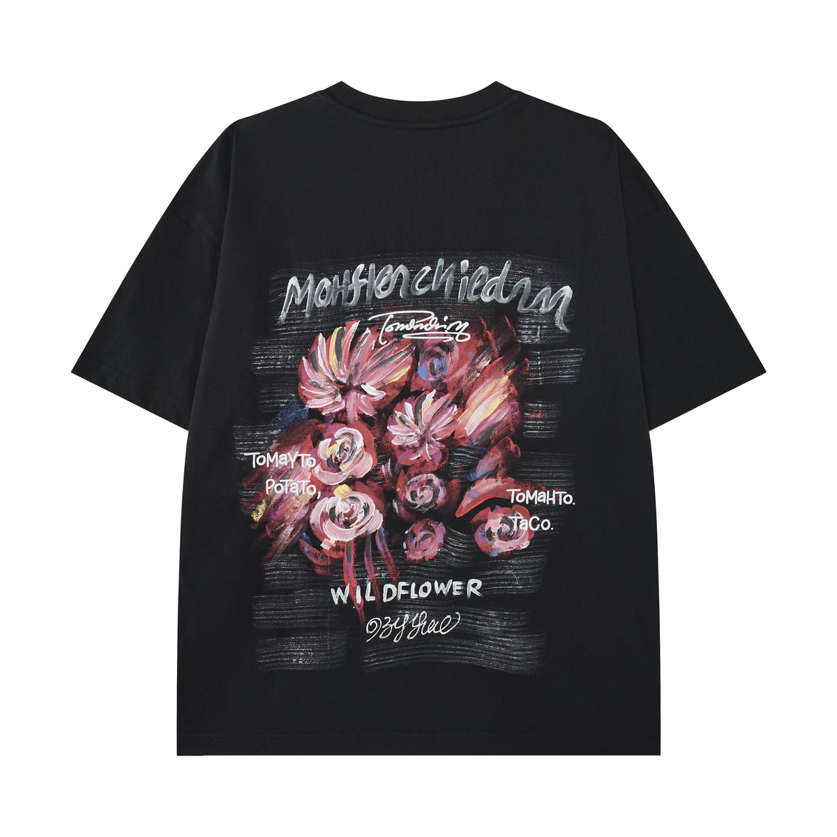 Wildflower Graphic Tee – Abstract Floral Streetwear T-Shirt
