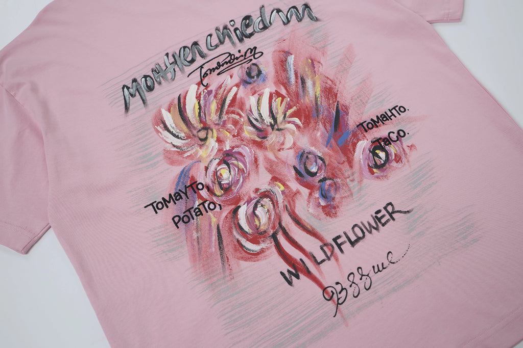 Wildflower Graphic Tee – Abstract Floral Streetwear T-Shirt