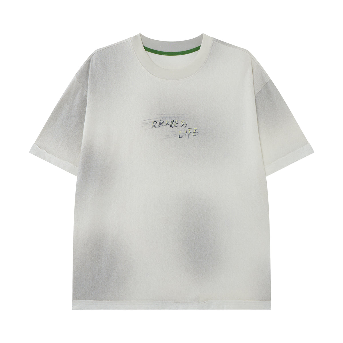 Women’s Vintage Washed Minimal Graphic Oversized T-Shirt – Off-White Casual Streetwear Tee