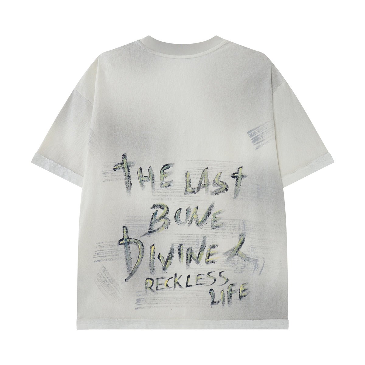 Last Bone Divine Oversized Tee – Vintage Graffiti Statement T-Shirt