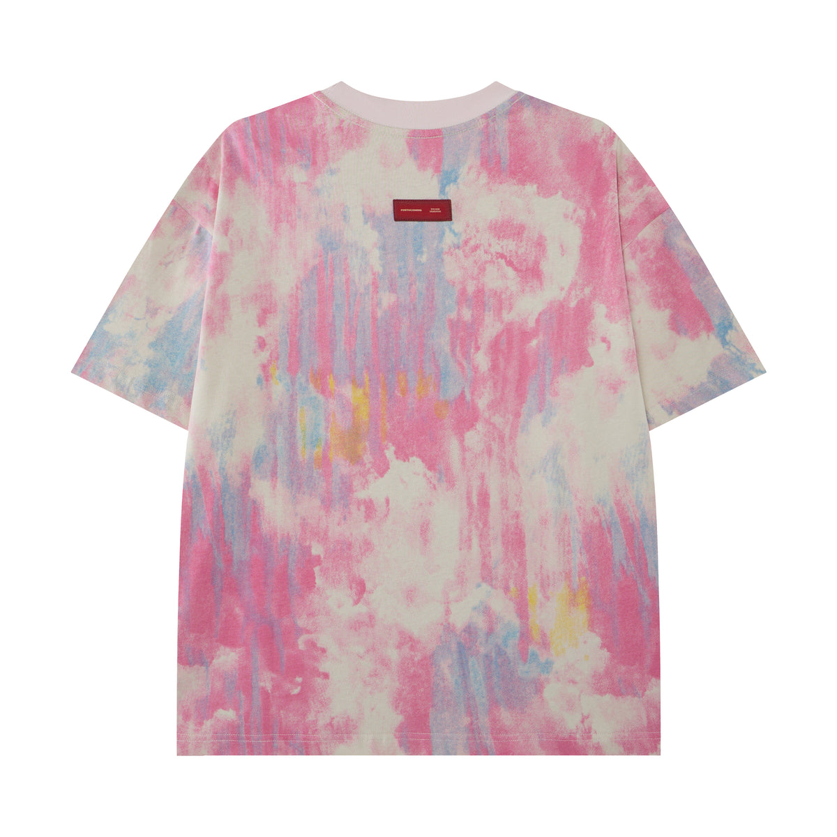Women’s Pastel Watercolor Graphic Oversized T-Shirt – Pink & Blue Y2K Streetwear Tee