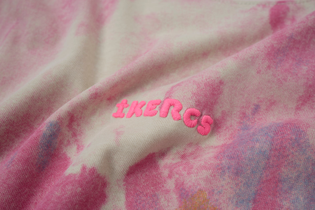 Women’s Pastel Watercolor Graphic Oversized T-Shirt – Pink & Blue Y2K Streetwear Tee