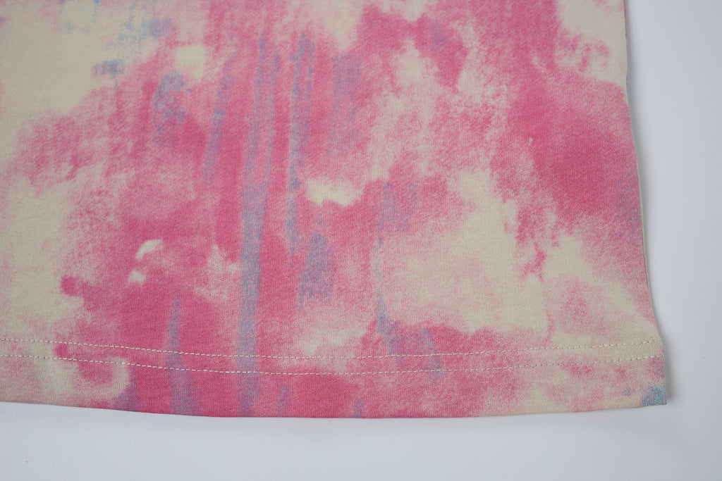 Women’s Pastel Watercolor Graphic Oversized T-Shirt – Pink & Blue Y2K Streetwear Tee