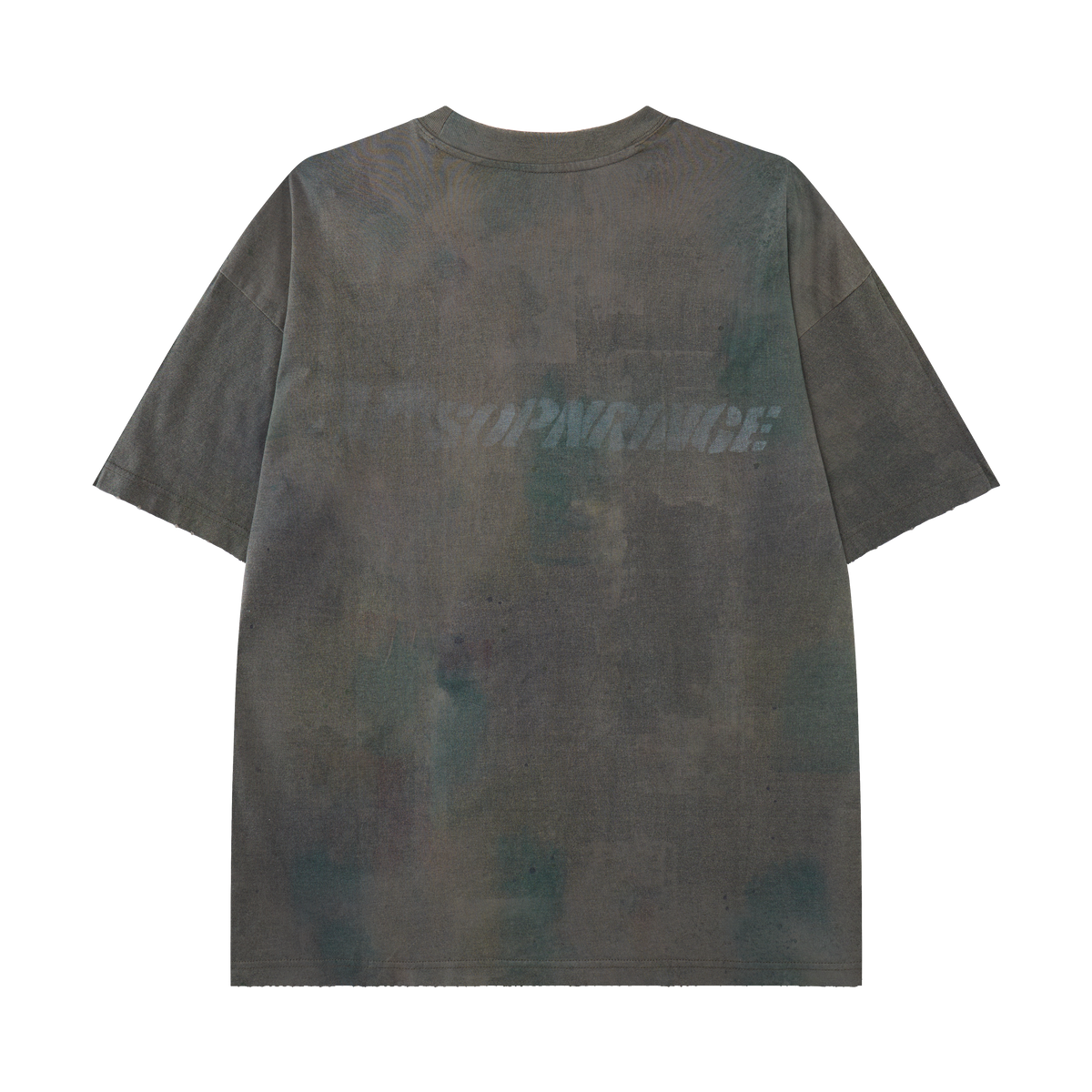 Women’s Vintage Mineral-Wash Oversized Graphic T-Shirt – Gray & Teal Grunge Streetwear Tee