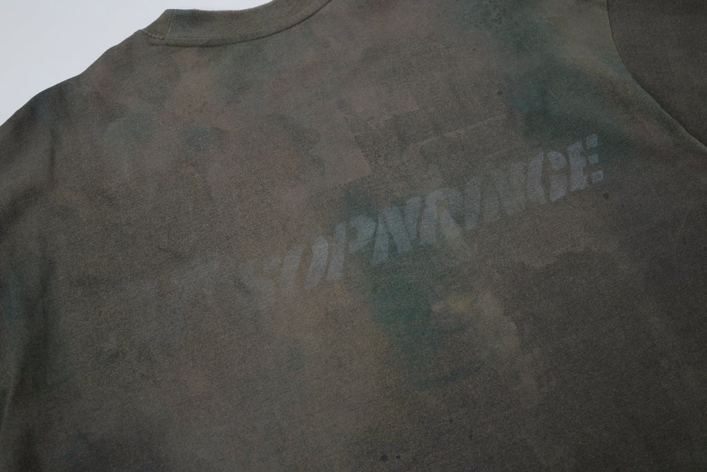 Women’s Vintage Mineral-Wash Oversized Graphic T-Shirt – Gray & Teal Grunge Streetwear Tee