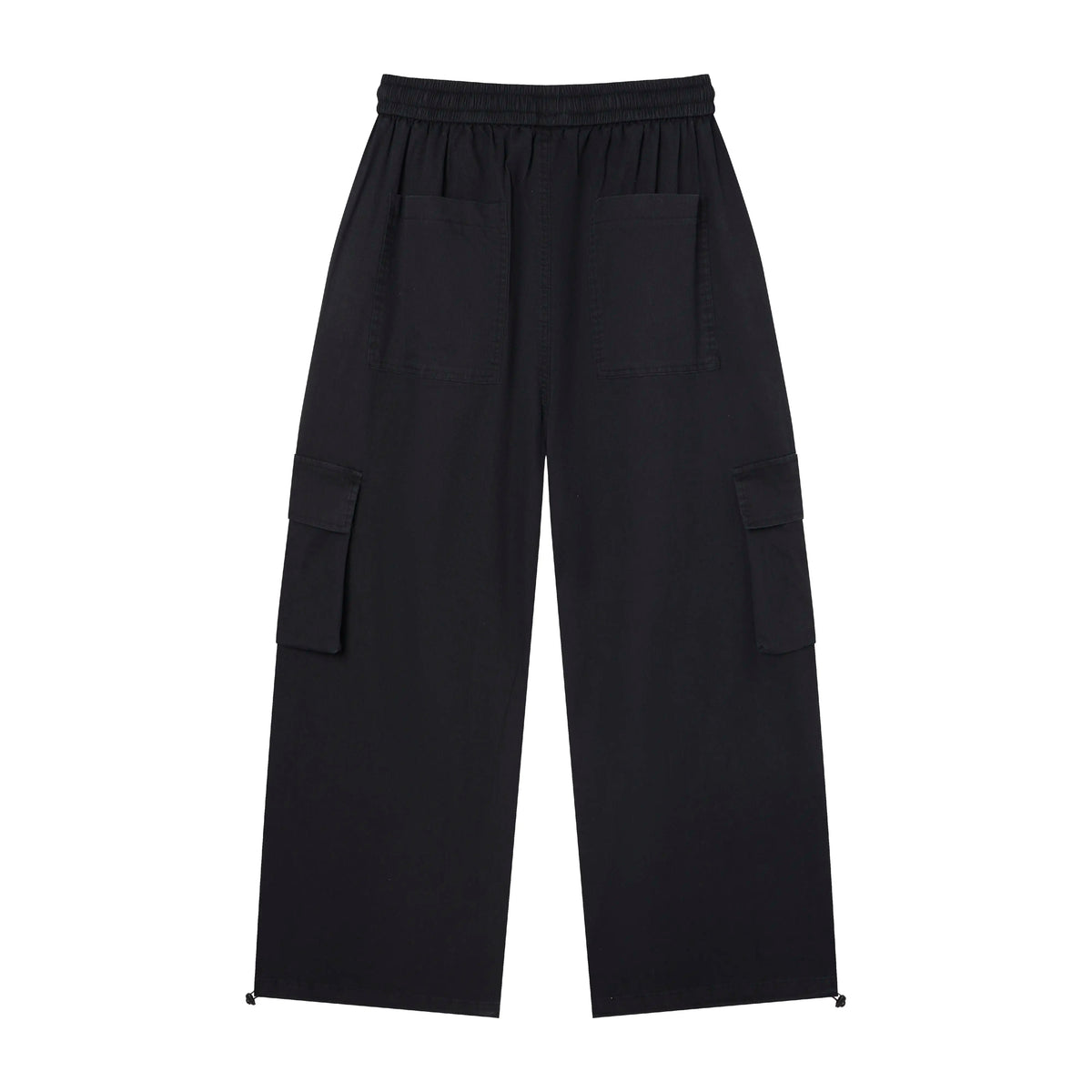 Wide-Leg Cargo Pants – Minimal Streetwear Drawstring Trousers