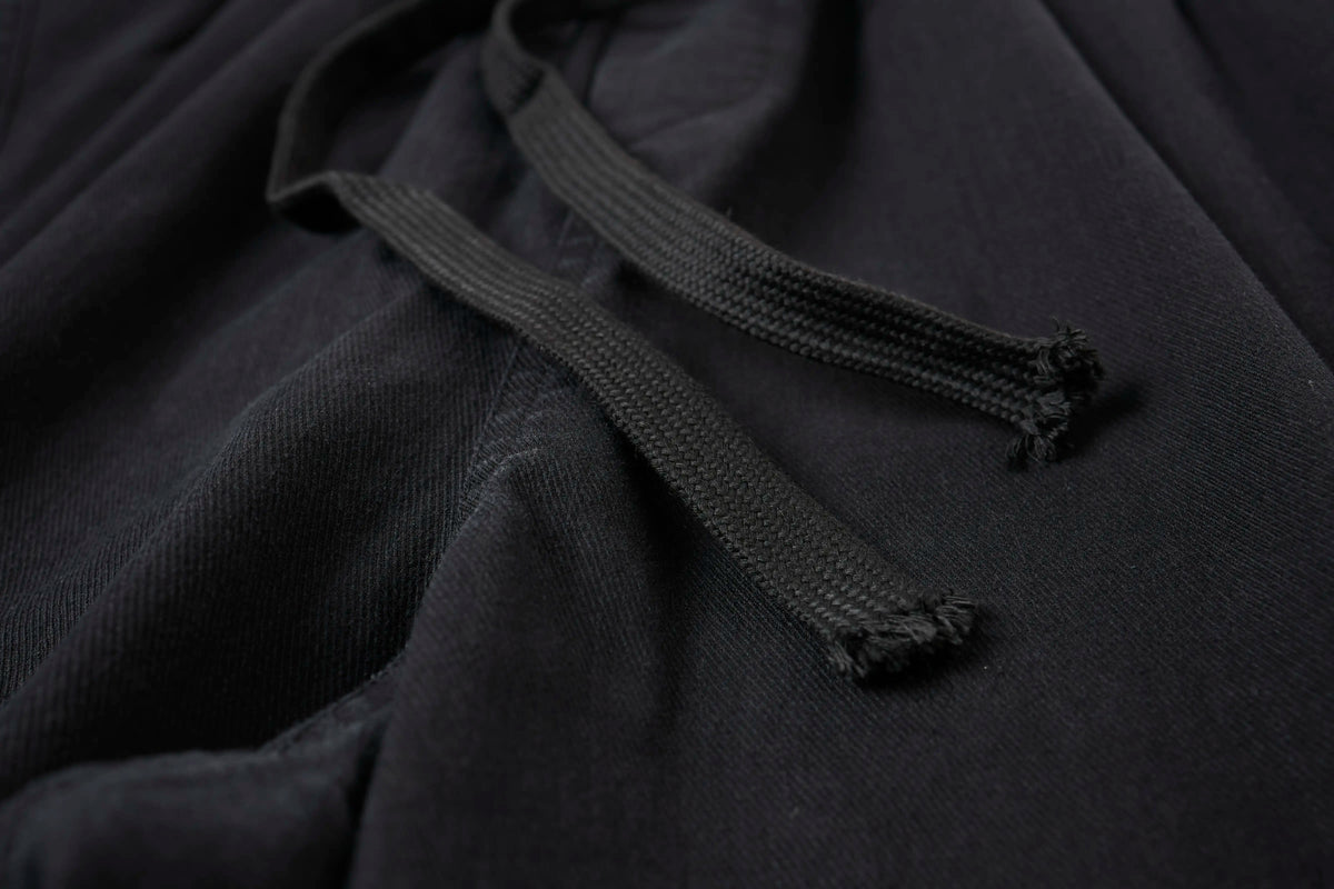 Wide-Leg Cargo Pants – Minimal Streetwear Drawstring Trousers