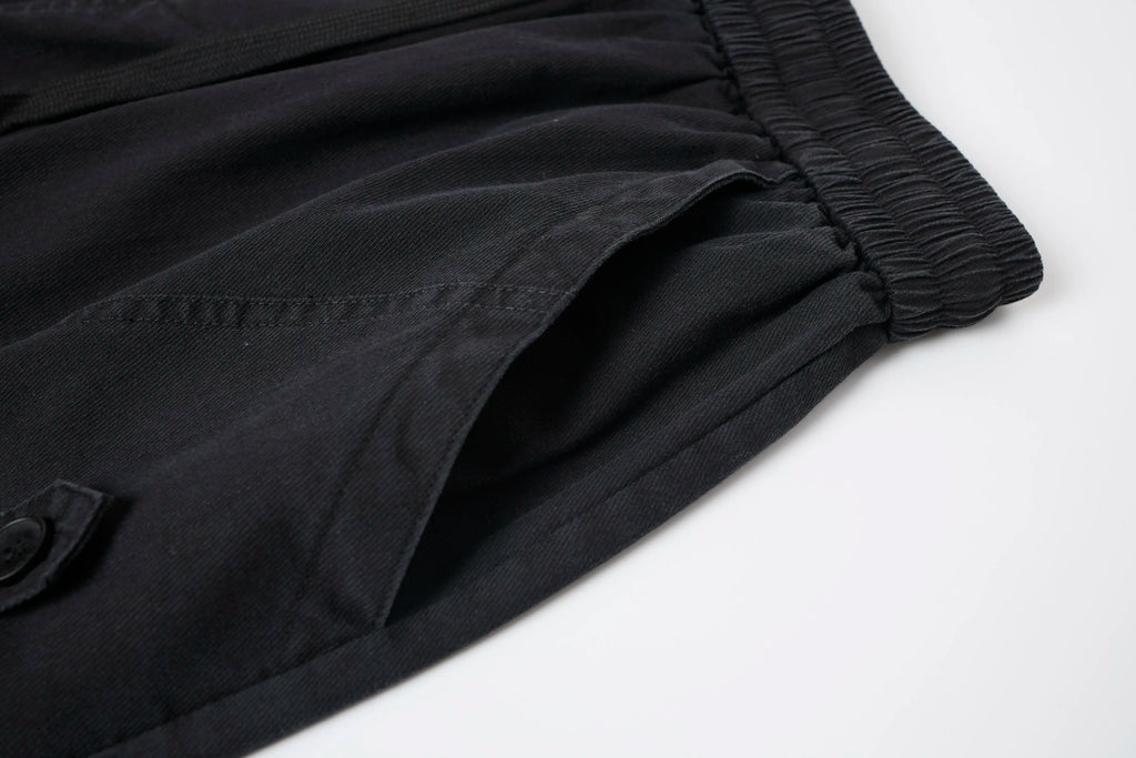 Wide-Leg Cargo Pants – Minimal Streetwear Drawstring Trousers
