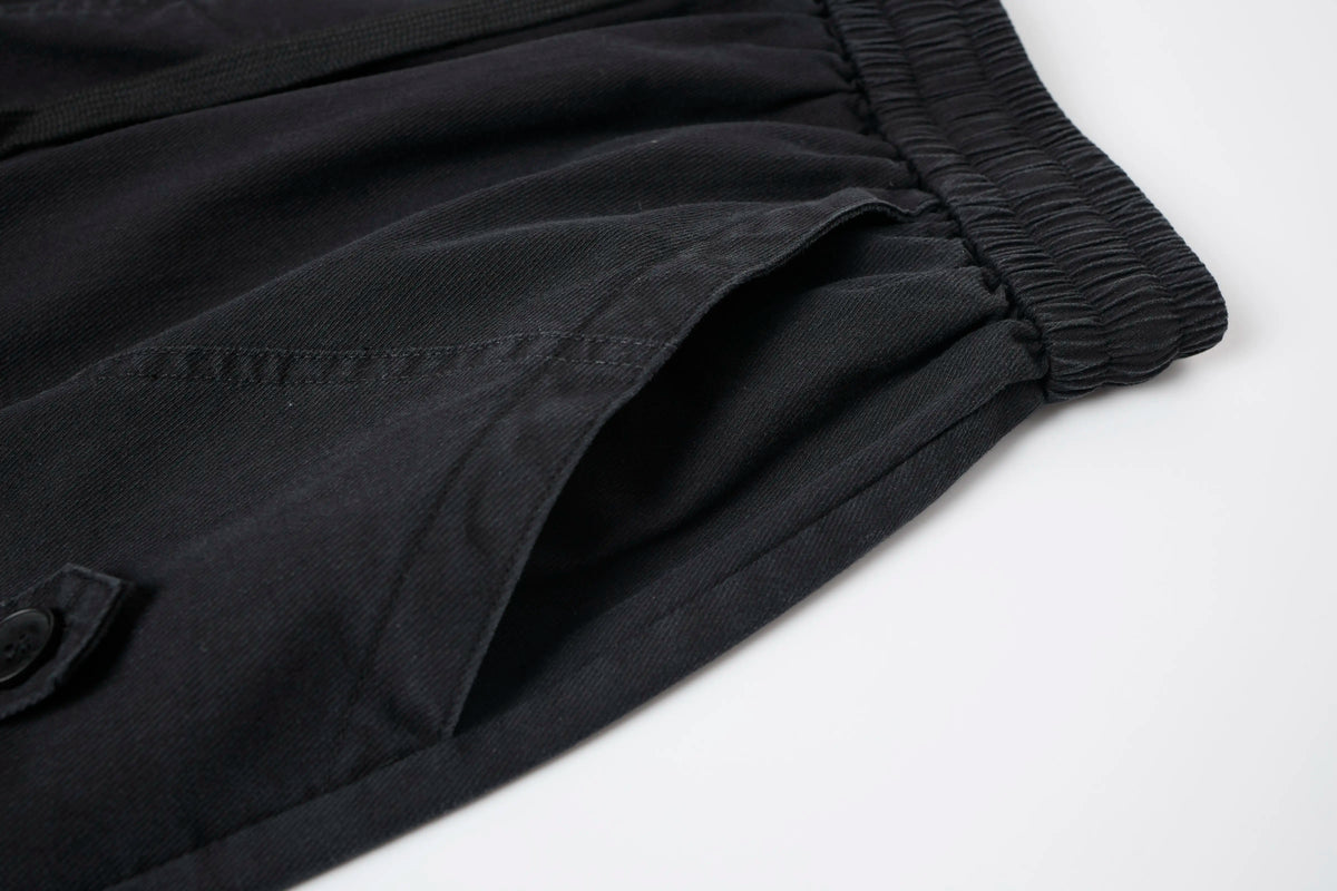 Wide-Leg Cargo Pants – Minimal Streetwear Drawstring Trousers