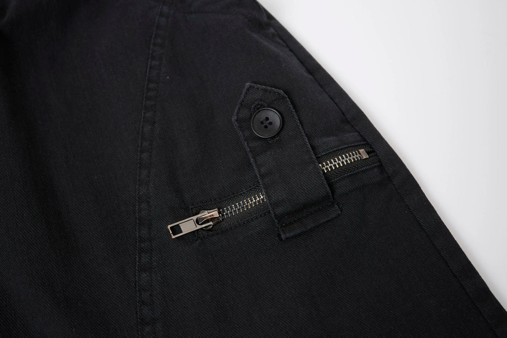 Wide-Leg Cargo Pants – Minimal Streetwear Drawstring Trousers