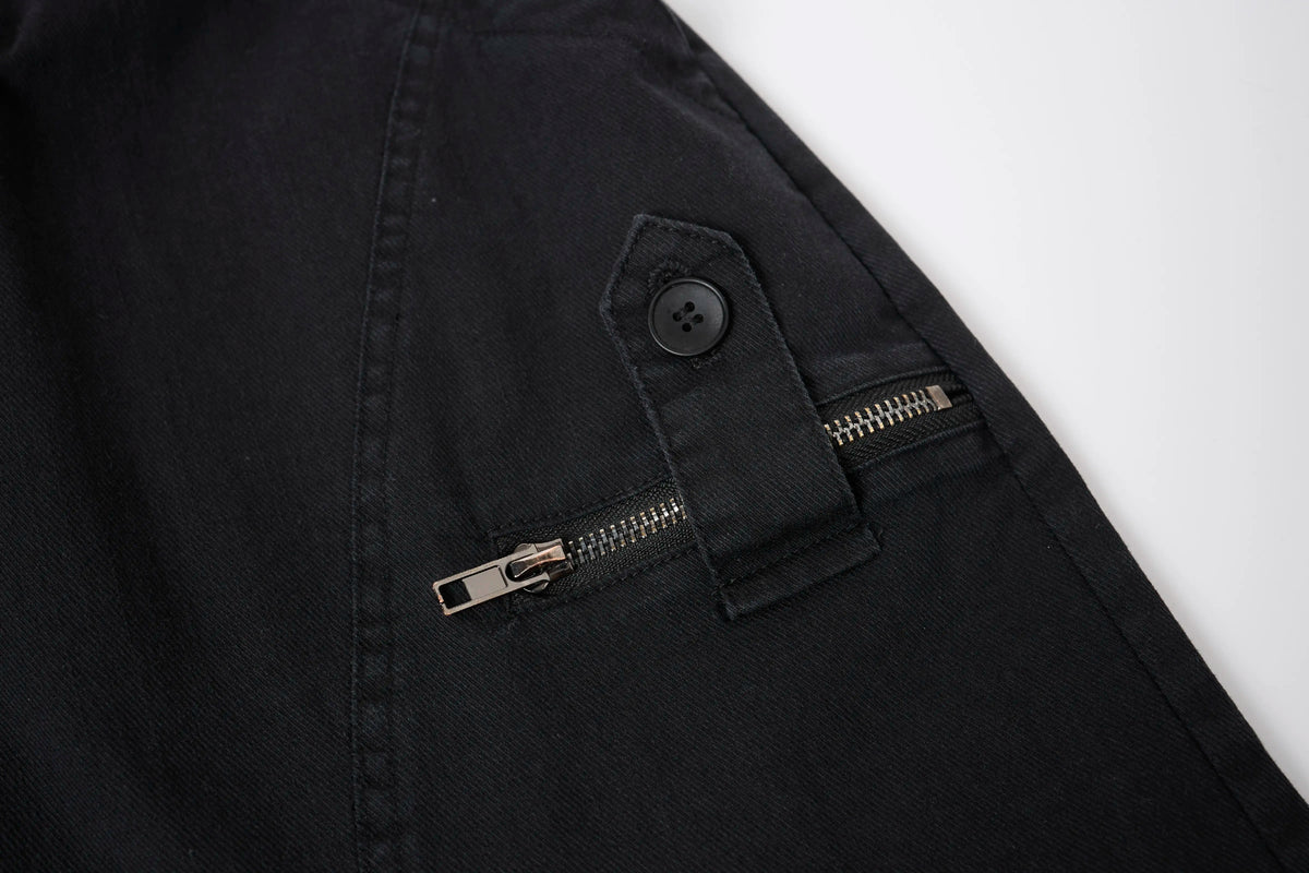 Wide-Leg Cargo Pants – Minimal Streetwear Drawstring Trousers