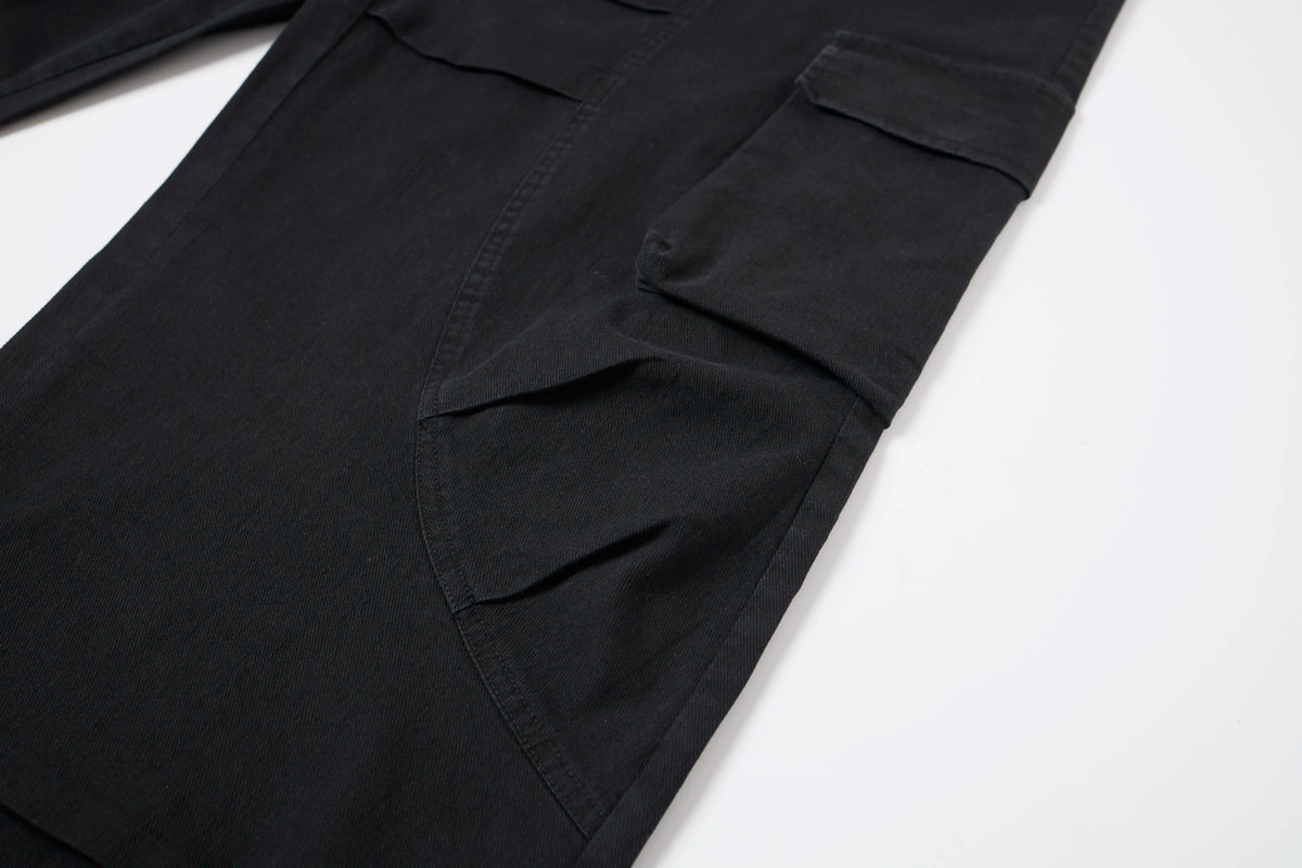 Wide-Leg Cargo Pants – Minimal Streetwear Drawstring Trousers