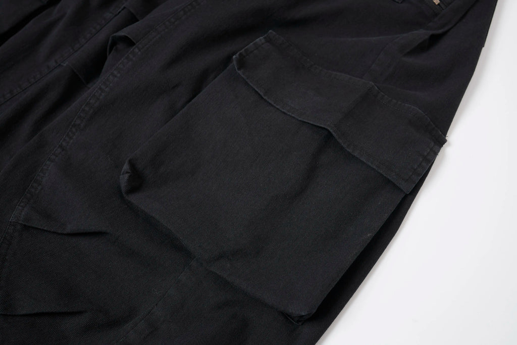 Wide-Leg Cargo Pants – Minimal Streetwear Drawstring Trousers