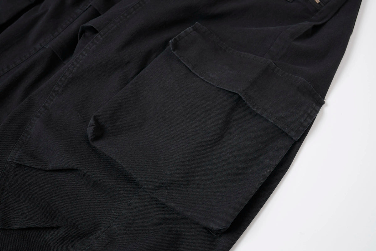 Wide-Leg Cargo Pants – Minimal Streetwear Drawstring Trousers