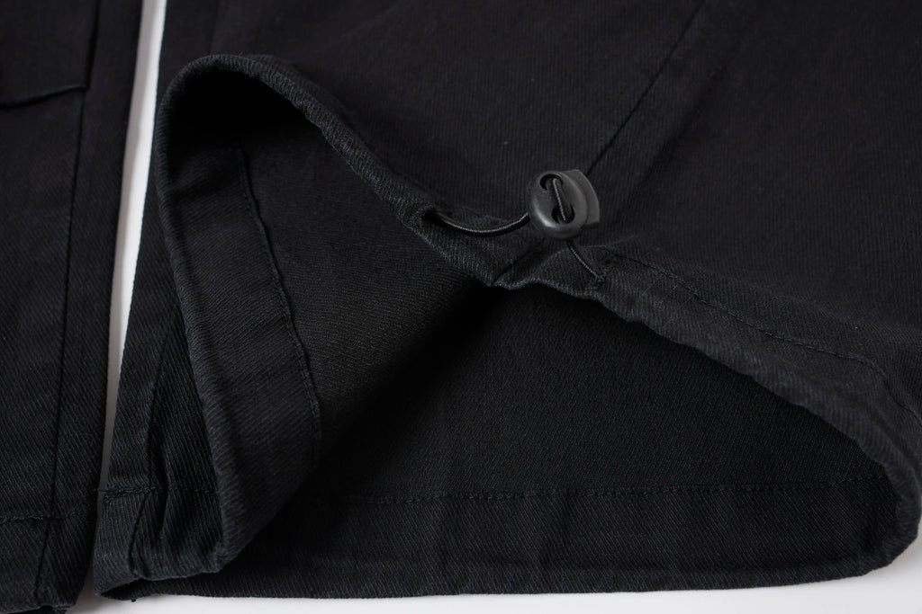 Wide-Leg Cargo Pants – Minimal Streetwear Drawstring Trousers