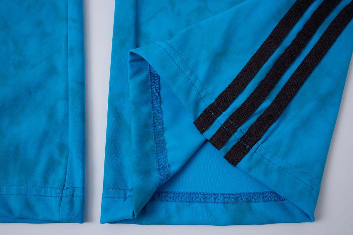 Women’s Azure Mineral-Wash Flare Yoga Pants – High-Rise Contrast-Stripe Leggings