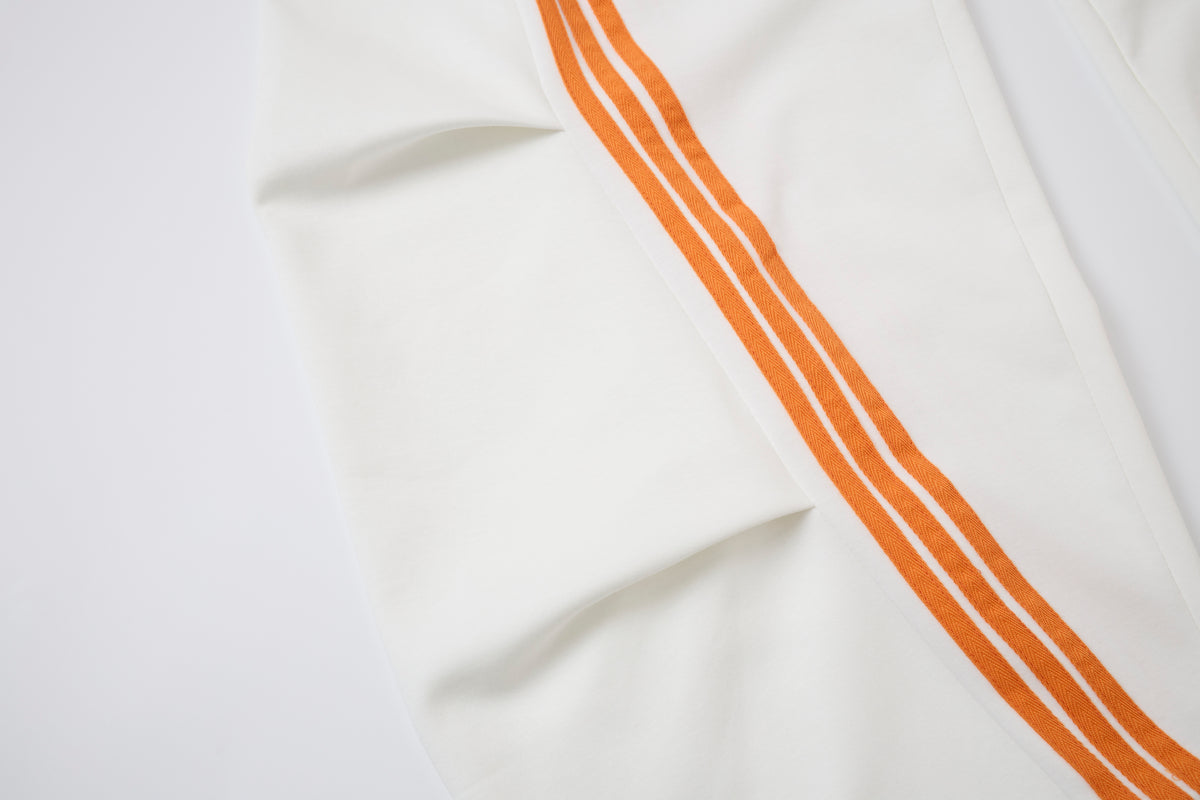 Women’s Retro Orange Striped Wide-Leg Track Pants – High-Waisted Baggy Drawstring Sweatpants with Adjustable Cinch Hems