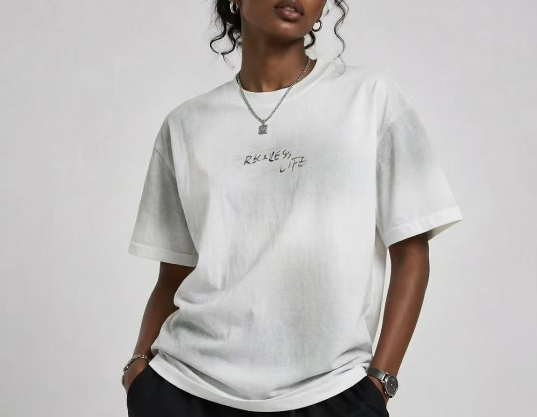 Last Bone Divine Oversized Tee – Vintage Graffiti Statement T-Shirt