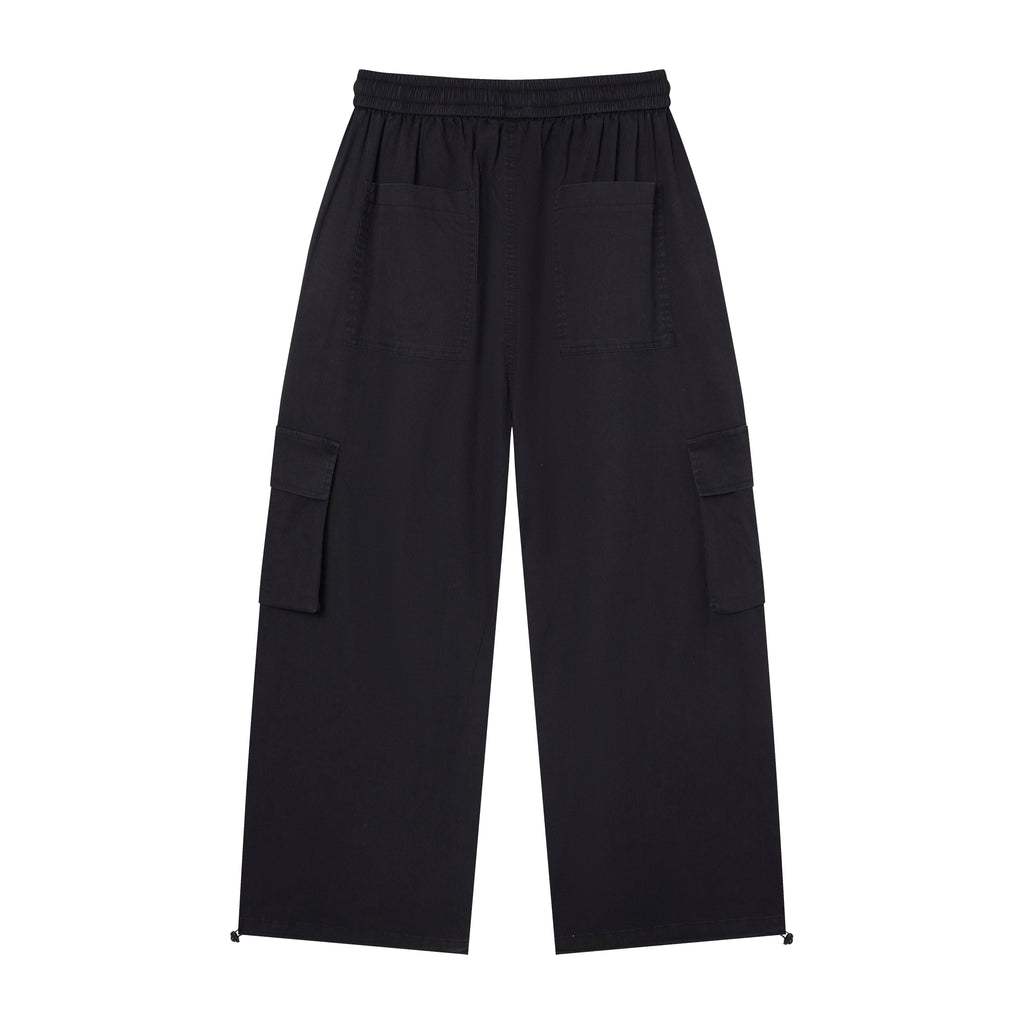 Urban Nomad Women’s Black Utility Cargo Pants – Relaxed Baggy Wide-Leg Pants with Multi-Pocket Design