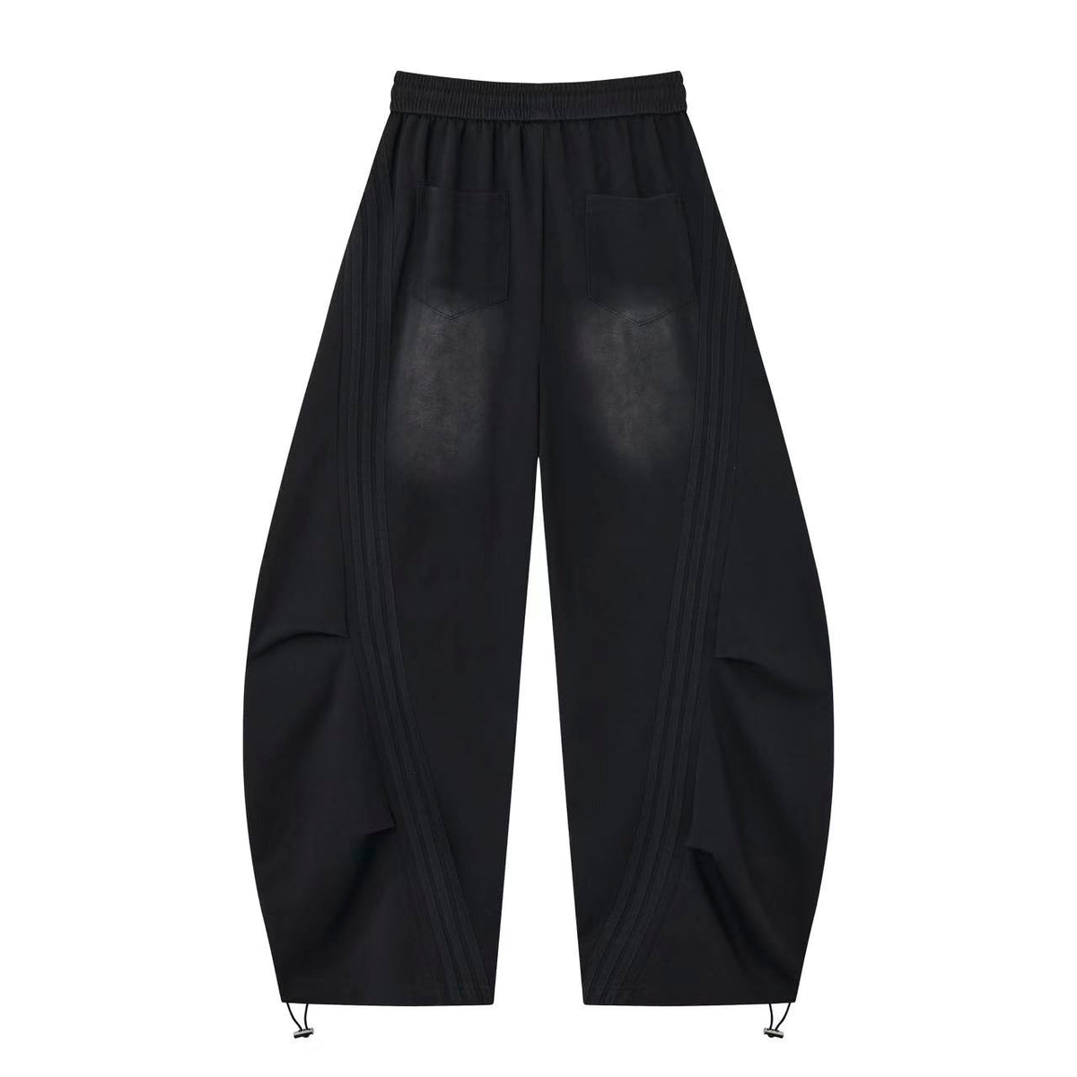 2026 New Arrival Black American‑Style Side‑Striped Casual Pants for Women, Trendy Spliced Draping Wide‑Leg Sweatpants