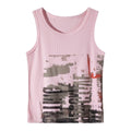 Women’s Vintage Graphic Ribbed Tank Top – Mocha Brown Y2K Streetwear Top