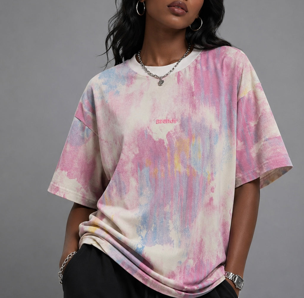 Cloud Wash IKERS Tee – Candy Color Oversized T-Shirt