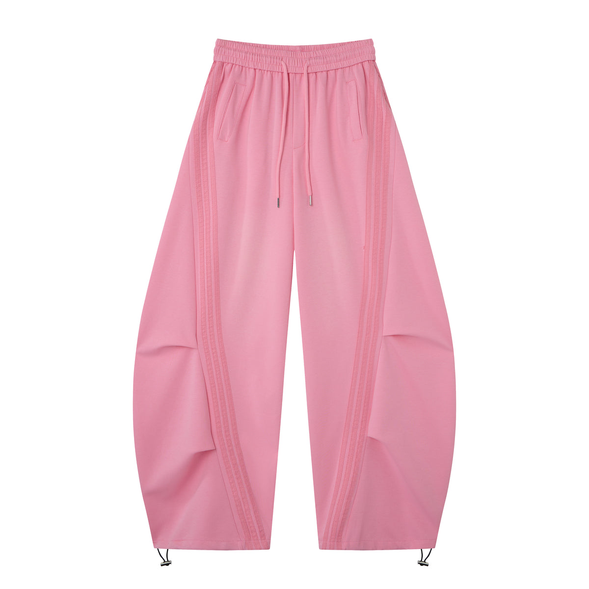 2026 New Women's Pink American‑Style Side Stripe Casual Pants, Streetwear Patchwork Draped Wide‑Leg Sweatpants