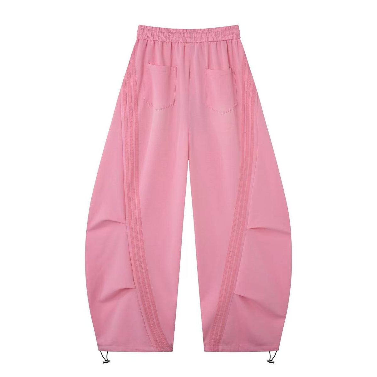 2026 New Women's Pink American‑Style Side Stripe Casual Pants, Streetwear Patchwork Draped Wide‑Leg Sweatpants