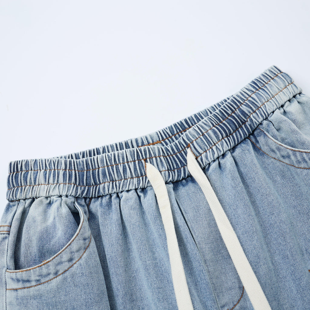 Blue Horizon Women’s Distressed Cargo Jeans – Light-Wash Baggy Wide-Leg Denim Pants with Utility Pockets